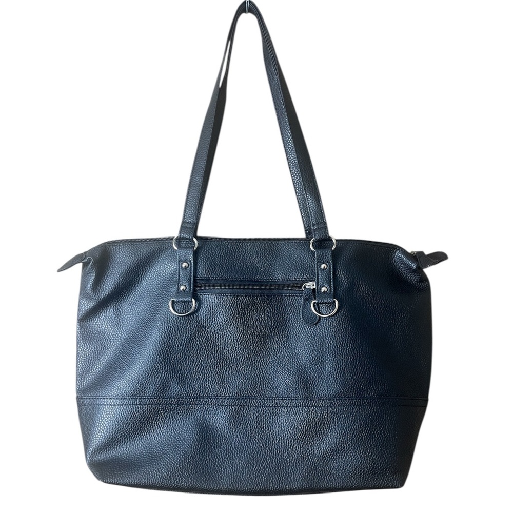 Black Large Pebbled Faux Leather Shoulder Bag Tote Purse Casual Versatile‎